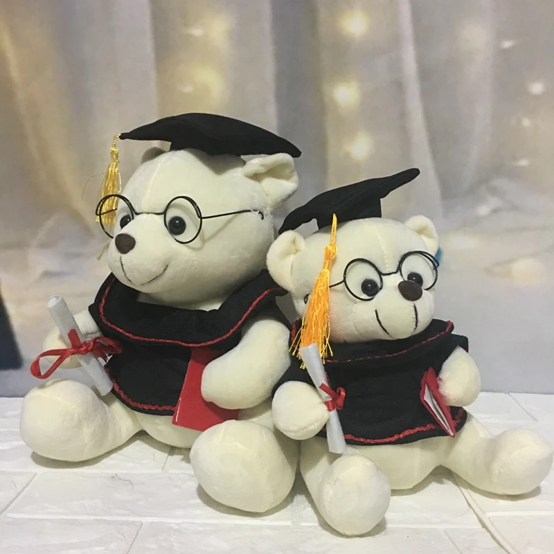 35cm Cartoon Graduate Dr. Bear Plush Toy Animal Bear Doll Graduation Present Doctor Home Decoration