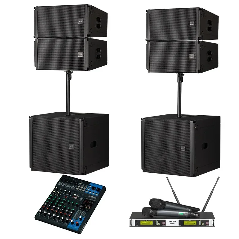 Portable active line array audio set DJ DJing outdoor performance professional audio