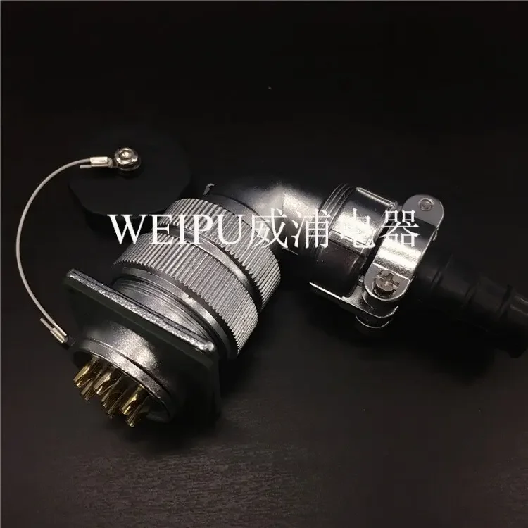 2PCS Weipu waterproof IP65 aviation plug socket WF16-2  3 core 4  5  7  9 core TV/KZ bend connector