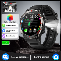 LAXASFIT New Men's Smart Watch 1.52-inch Bluetooth Calling Heart Rate Health Monitoring Flashlight Outdoor Sports Smartwatch