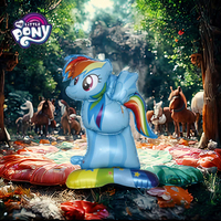 Unicorn Shape Cartoon MY LITTLE PONY Theme Aluminum Foil Balloon Cute Blue Party Decoration Background Wall Decoration