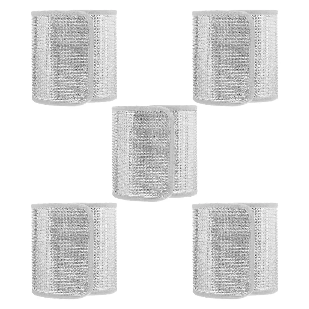 

5Pcs Flower Pot Warm Cover Winter Insulation Outdoor Freeze Protection Aluminum Foil Reusable Plant Covers Small Size pots