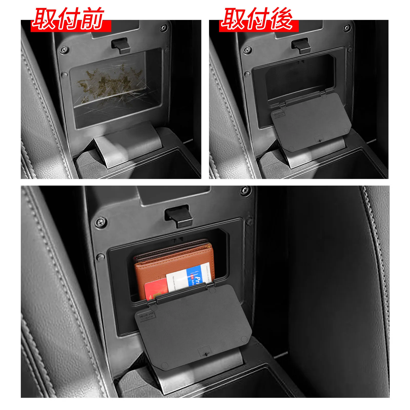 LUCKEASY for Mitsubishi L200/Triton 2024 2025 Center Console Armrest hidden Storage Box Organizer Accessories Tidying Black