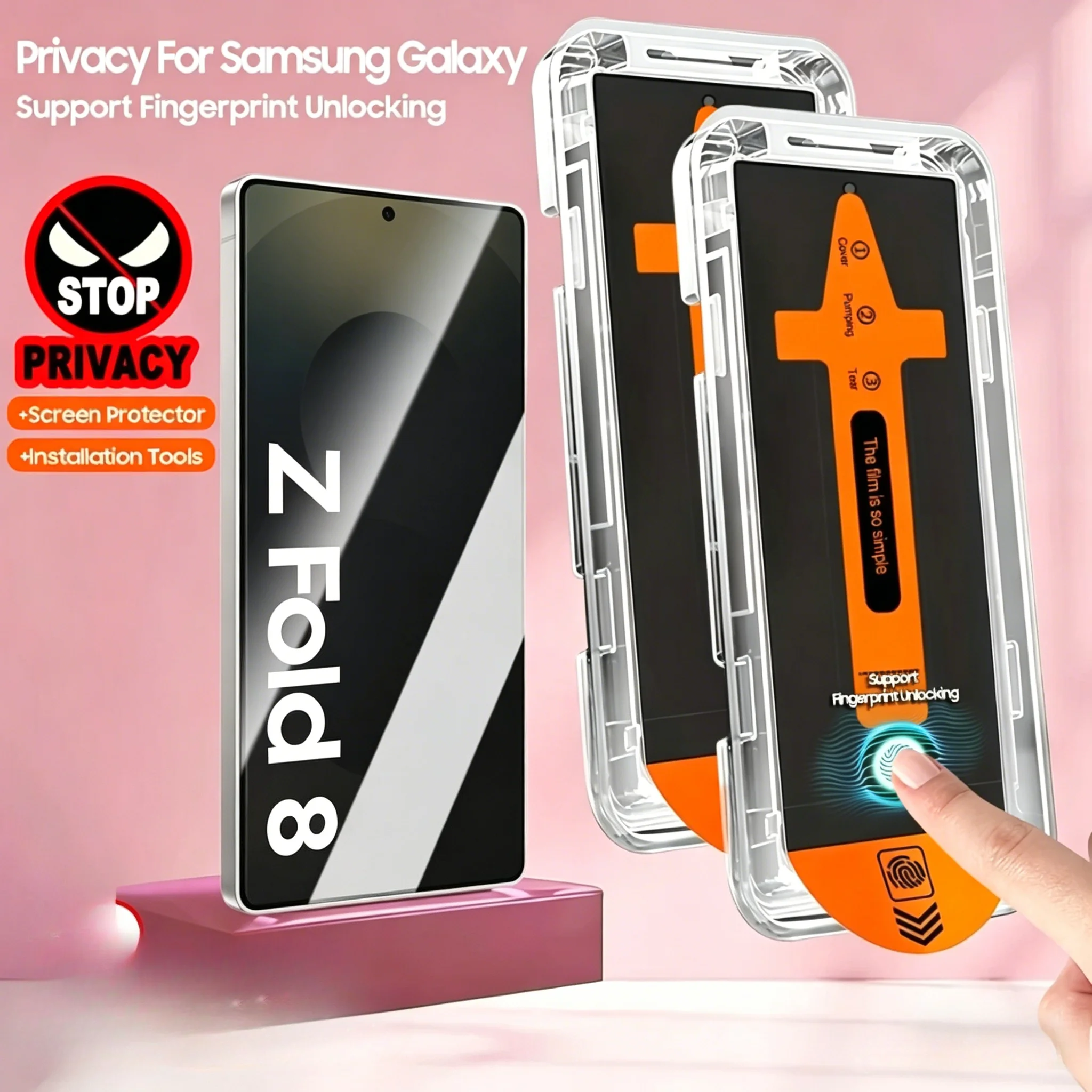 1/2/3 easy to install screen protectors suitable for Samsung Galaxy Z Fold8 7 6 5 privacy anti spy/HD transparent tempered glass