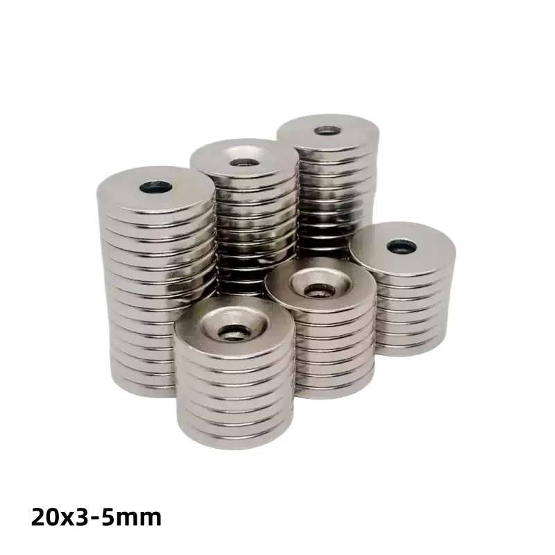 20x3-5 mm N35 Strong Magnets 20*3 mm Hole 5mm Countersunk Neodymium Magnet 20x3-5mm Permanent NdFeB Magnetic 20*3-5 mm