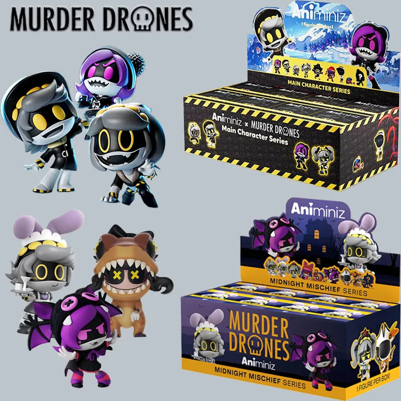 

In Stock Murder Drones Midnight Mischief Series Blind Box Glitch Original Mini Anime Figure Mystery Toy Cyn Uzi N V Cute Gift
