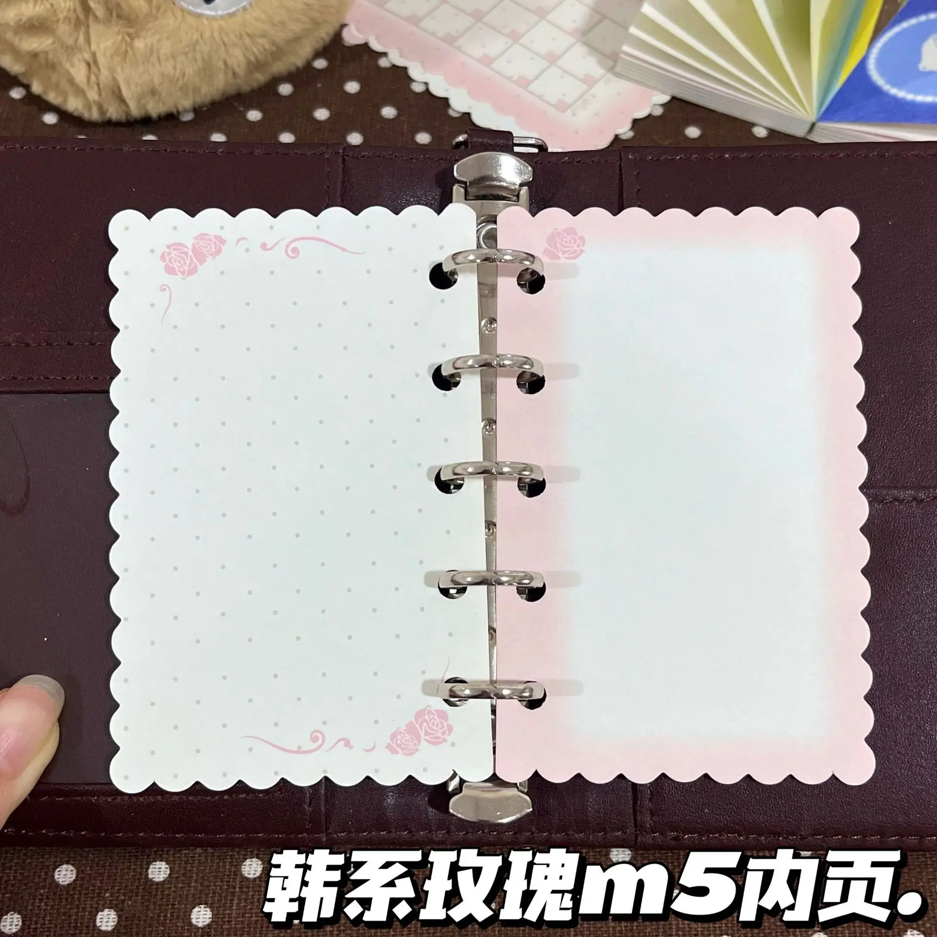 The new korean M5 Rose biscuit Inner Page Girl Heart Ins Special-Shaped Creative DIY Loose-Leaf Hand Ledger Refill