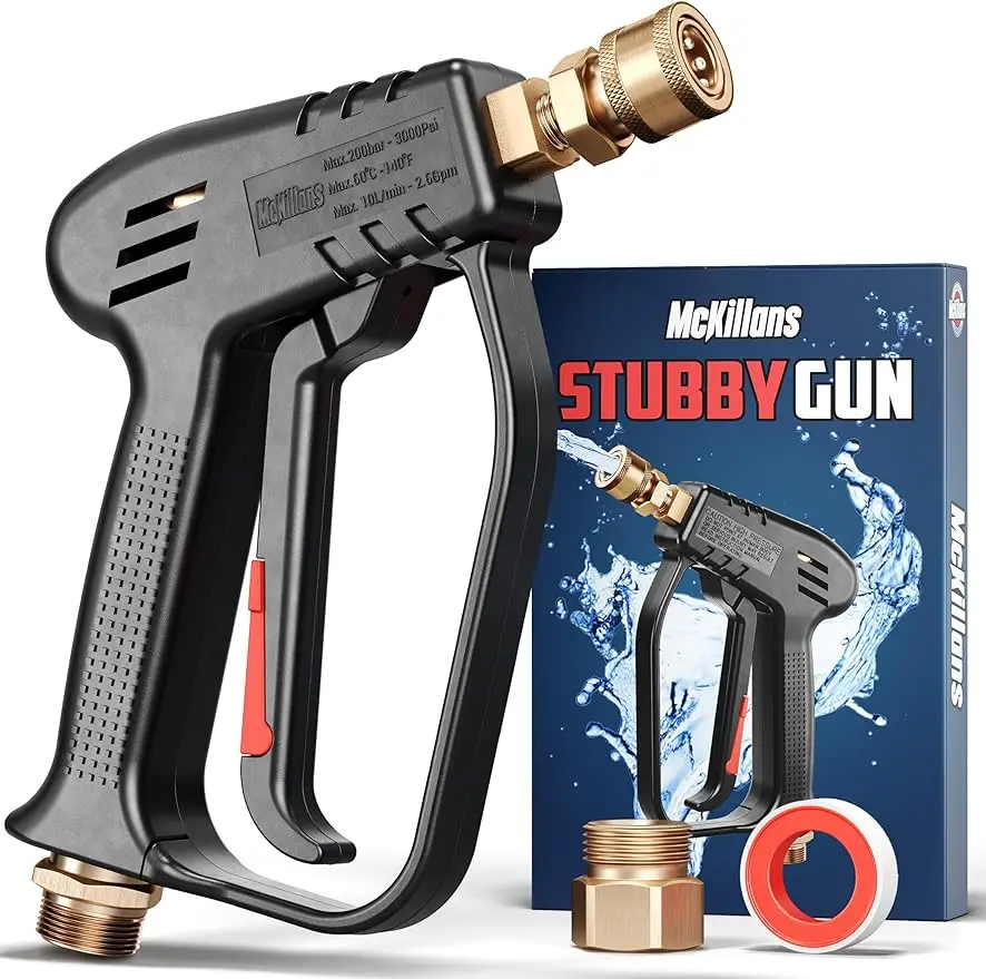  Short Pressure Washer Gun with Replacement M22 Inlet- High Pressure Water Handle with 1/4” Quick Connector Coupler