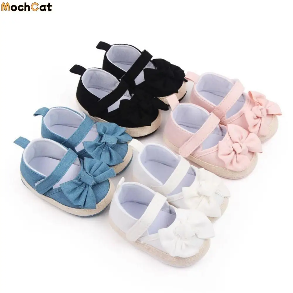 

Обувь для маленьких девочек на мягкой подошве, нескользящая однотонная обувь для новорожденных, обувь для кроватки, нескользящая тканевая подошва, туфли принцессы, платье для маленьких девочек