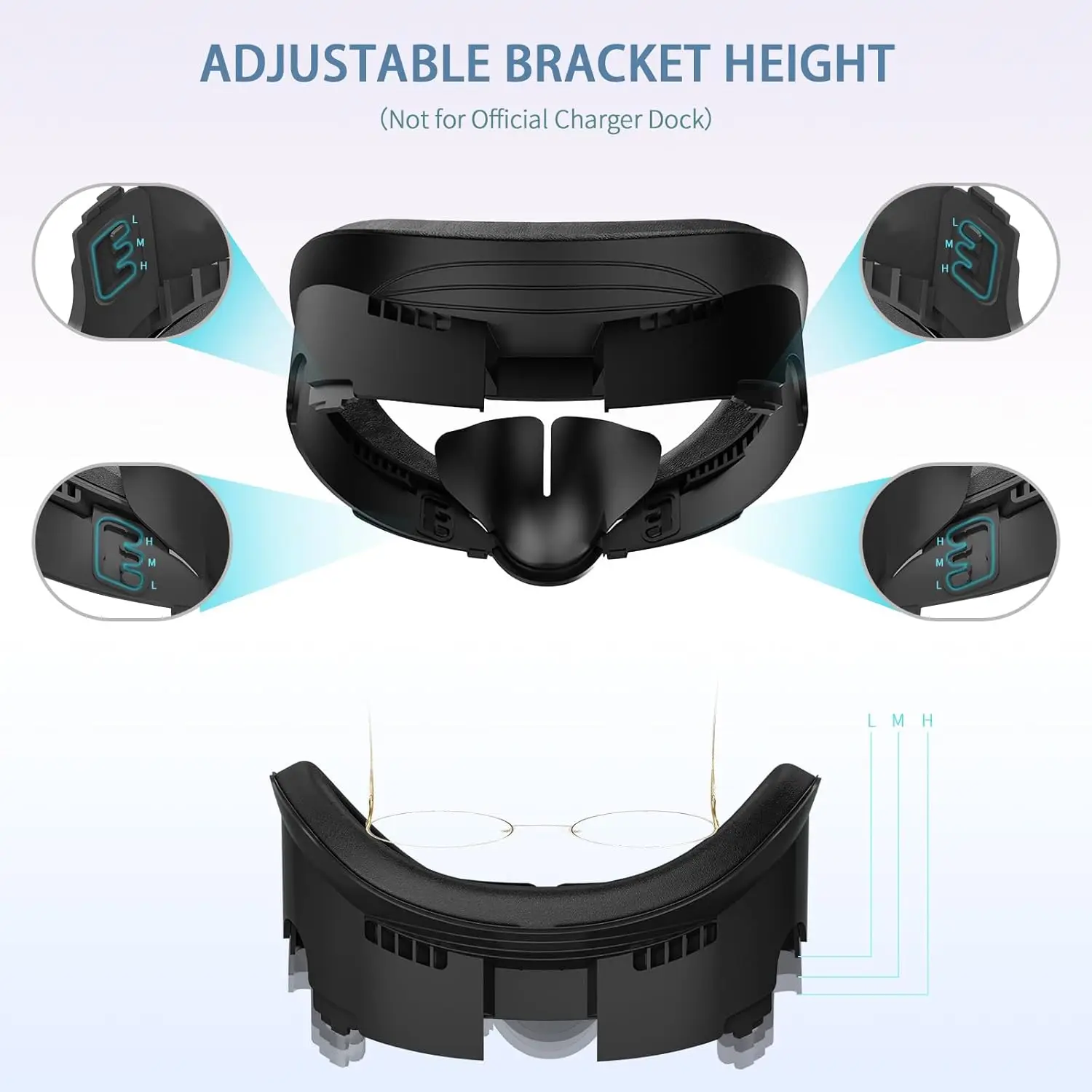 Almohadilla de cubierta Facial gruesa para Oculus quest 3, interfaz Facial ajustable, juego de accesorios VR para Meta Quest 3, 3 piezas