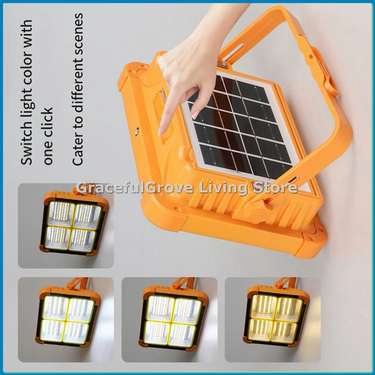 

Светодиодный солнечный прожектор 3000 Вт, перезаряжаемый, аварийный, для кемпинга, уличный, водонепроницаемый, портативный, 3000W-A33R