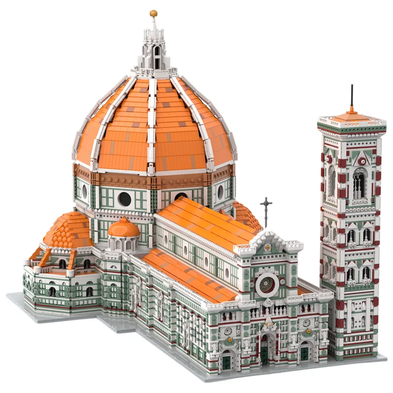 Cathedral Of Florence MOC Building Blocks 17854 Parts Giotto Campanile Landmark Architecture DIY Brick Desktop Collectible