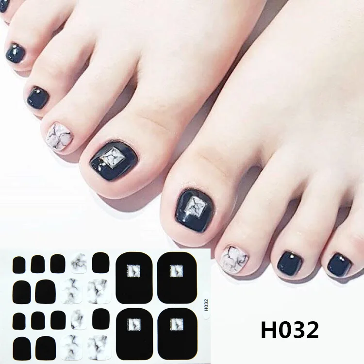 Baking Free Flower Toenail Sticker Full Toe Nail Wraps Art Polish Stickers Self-adhesive False Nail Design Manicure for Women