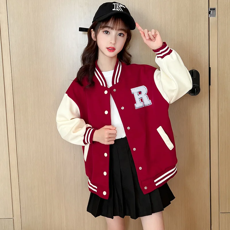 

Girls' outerwear autumn collection, new Korean version, Zhongda children's spring and autumn cardigan jacket, loose letter color