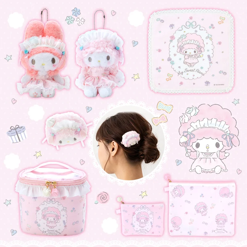 Sanrio Sisters Bakery Series Plush Doll My Melody Biaino Plush Toy Pendant Keychain Kawaii Hairpin Sofa Ornaments Plush Pillow