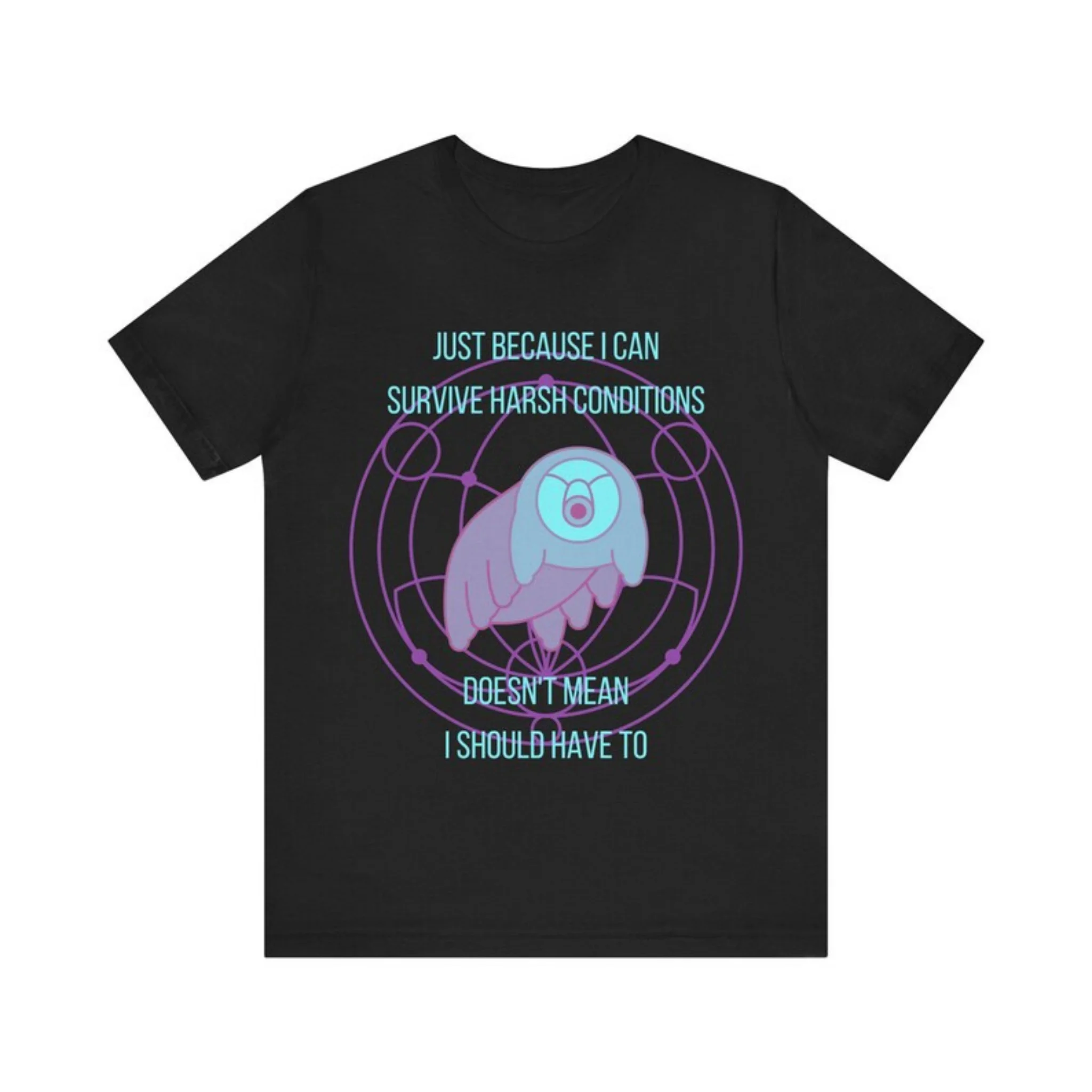 Unisex Cute Water Bear Graphic T‑Shirt Casual Crew Neck Short Sleeve Funny Slogan Science Meme Tees Streetwear Daily Tops