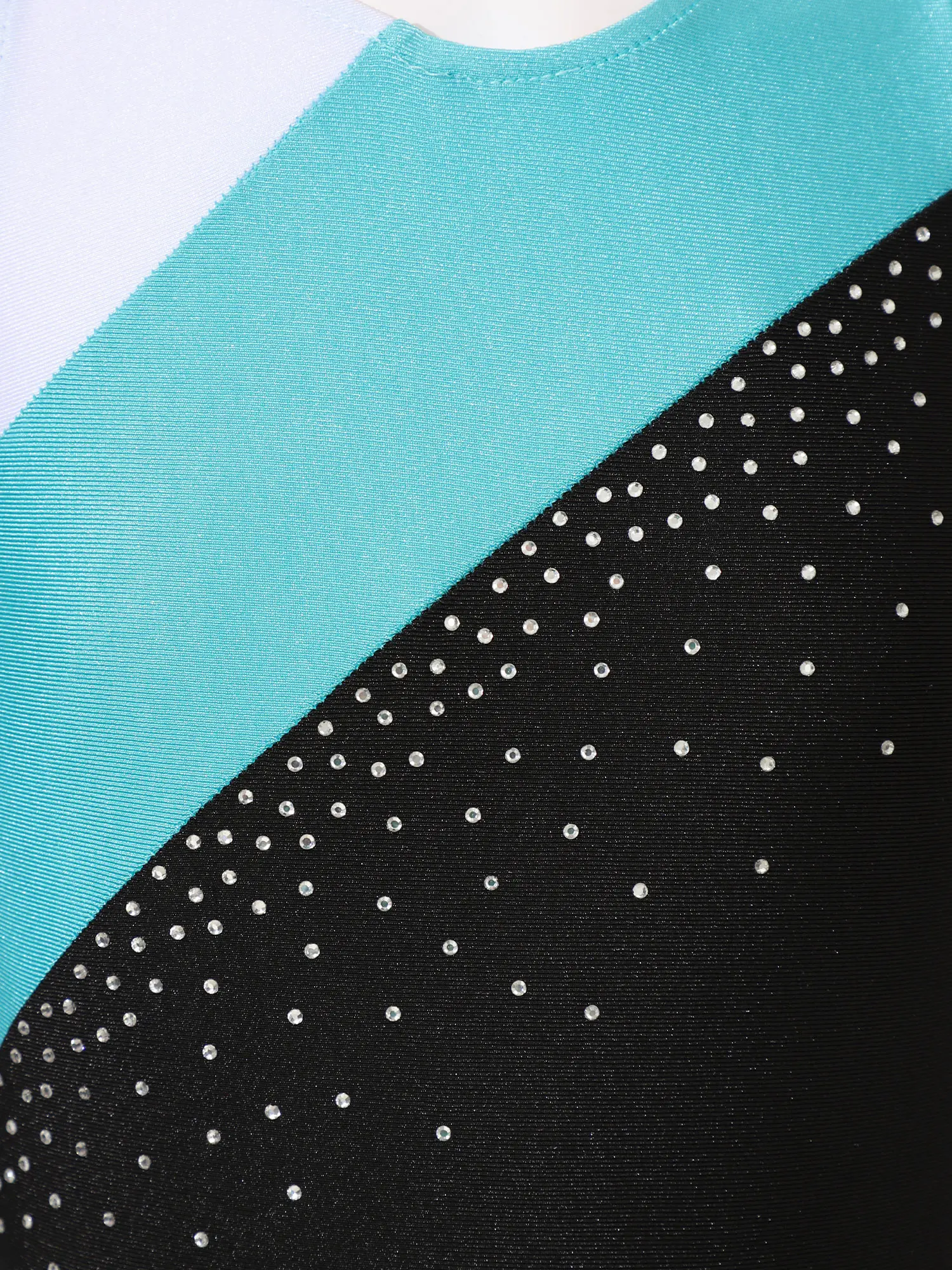 

3Pcs Kids Girls Gymnastics Dance Clothes Sleeveless Shiny Rhinestone Contrast Color Leotards+Rear U Neck Bra Top+Shorts Outfit