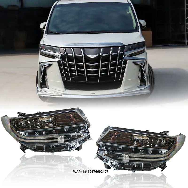 New Alpha LED Headlights for Alphard Model 6000k Color Temperature Upgrade and Replacement Option Available