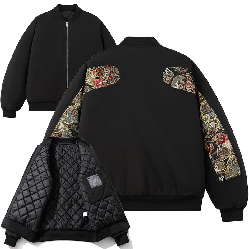 

Ретро-бейсбольная куртка с хлопковой подкладкой, с вышивкой, утепленная, осенне-зимняя, в стиле пилот, верхняя одежда для молодежи и подростков