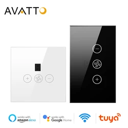 AVATTO Smart Wifi Ceiling Fan Switch,EU/US Tuya Smart Life Remote Timer and Various Speed Control Work with Alexa, Google Home