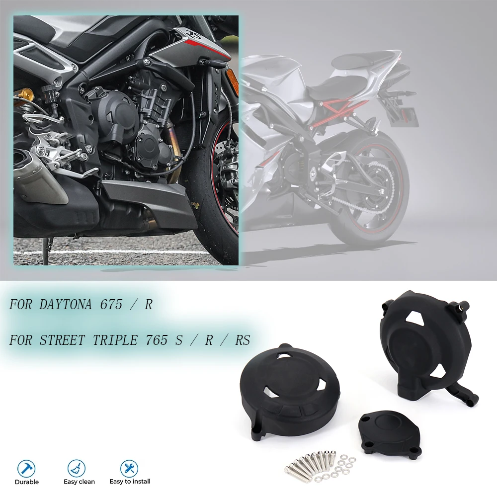 

NEW For Daytona 675 / R Motorcycles Engine cover Protection case Engine Covers Protectors For Street Triple 765 R / S / RS