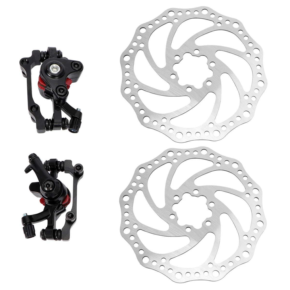 

Mechanical Disc Brake Set 160mm Silver Front Rear Pads Aluminum Caliper Bike Rotor Kit Mountain Bicycle Application