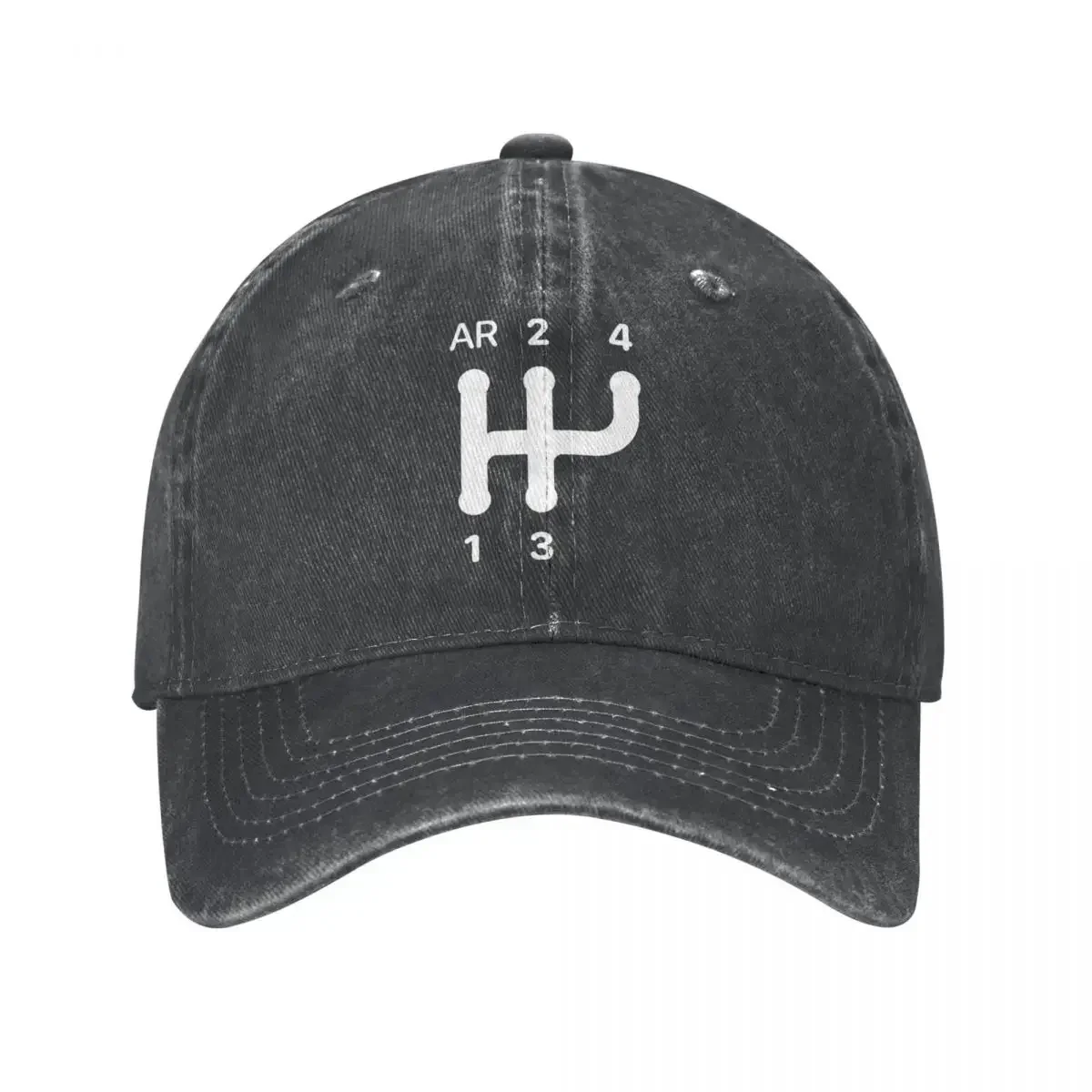 New 2CV Gear Shift Denim Baseball Cap Pattern Desgim Running Hippie Trucker Hat Breathable Men Women Casual Custom DIY Baseball