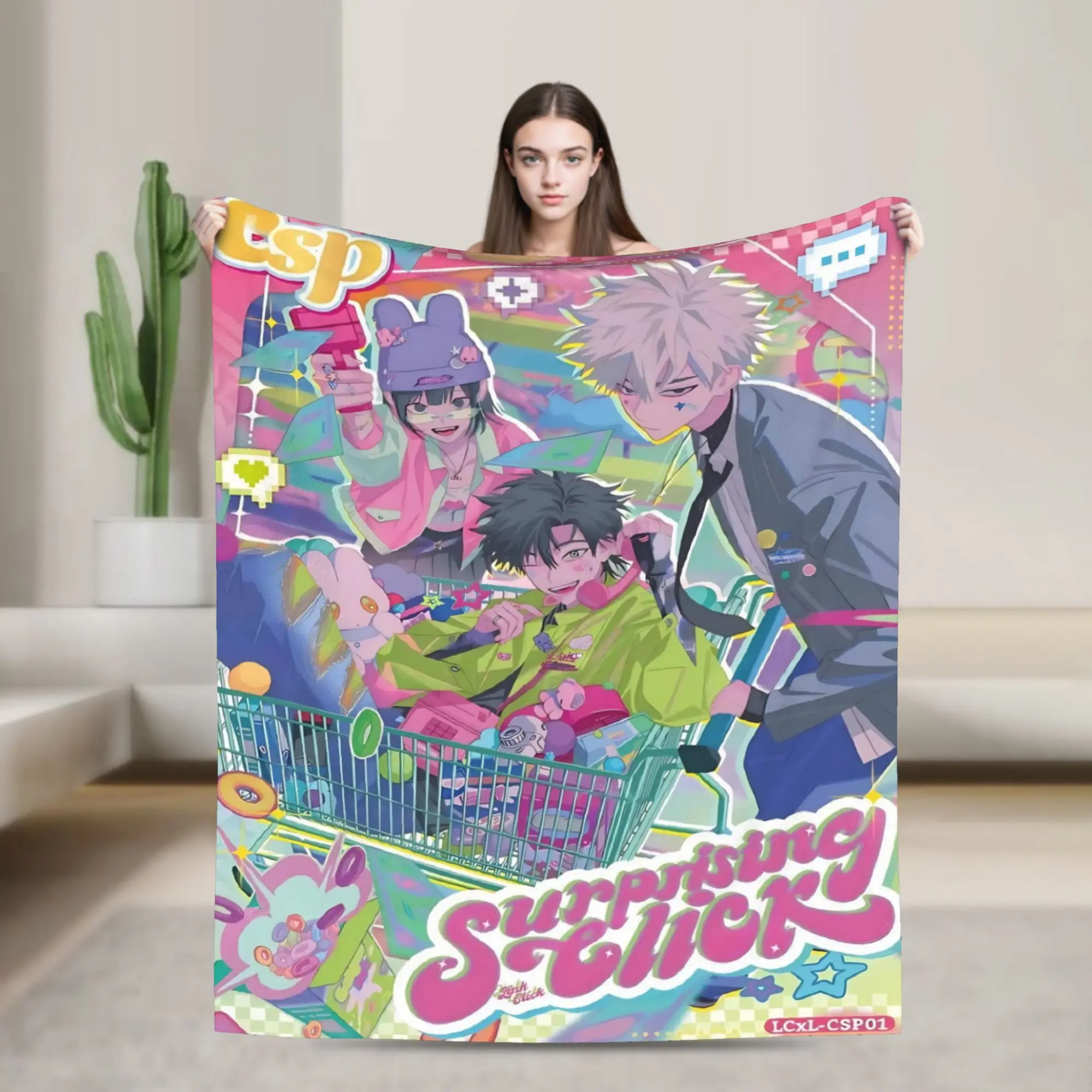 Link Click Blanket Multi-size Soft Fuzzy Plush  Throw Blankets for Sofa Couch and Bed
