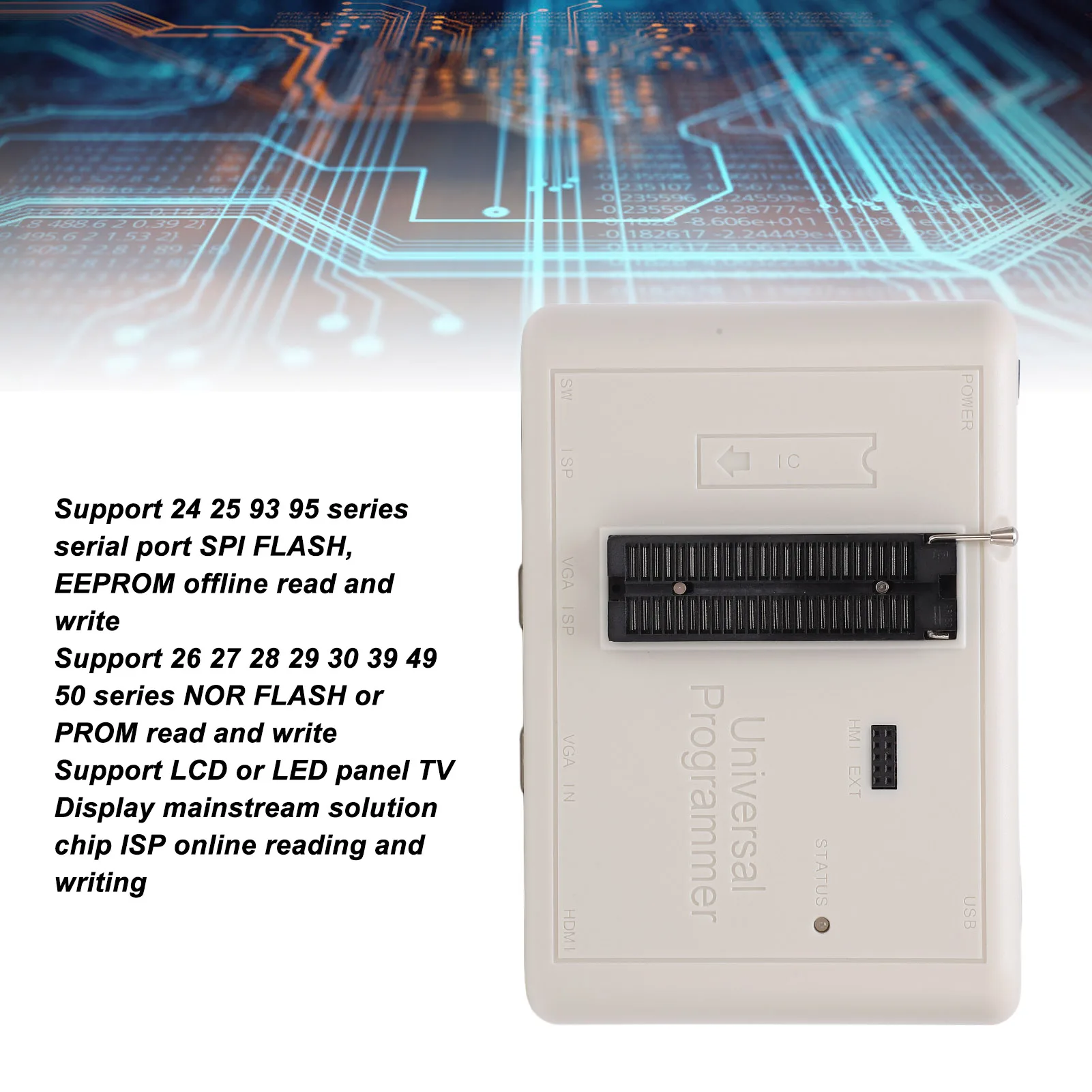 IC Programmeur Chip Programmeur Kit Extreem snel voor IC LCD TV Monitor Auto DVD RT809H met kabels Programmeur