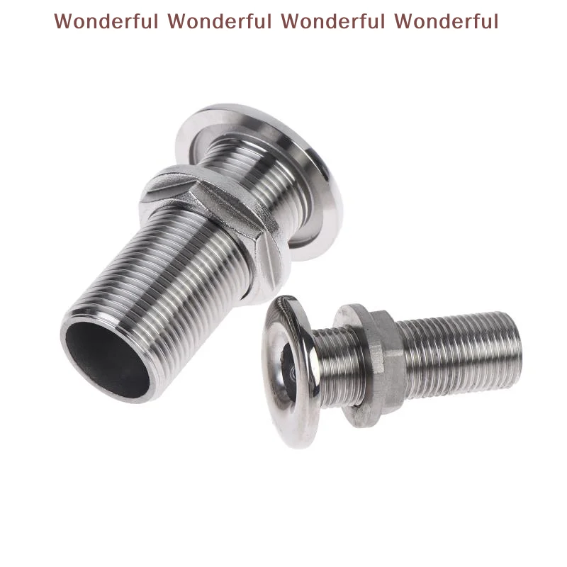 Boat Thru Hull Fitting 316 Stainless Steel Rust Resistant Water Outlet Drain Hose Connector for Marine Maintenance