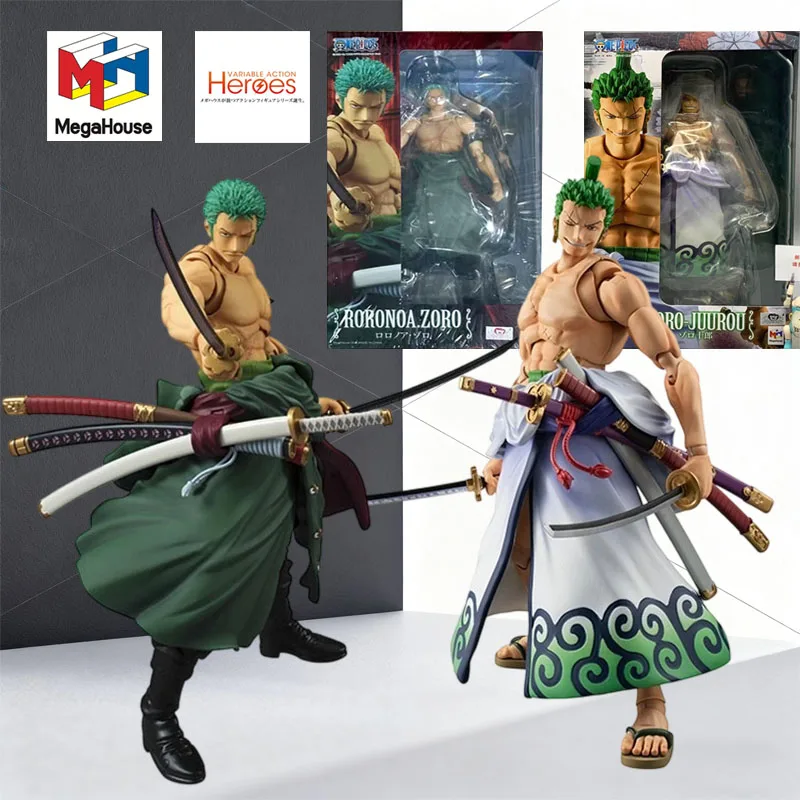 MegaHouse Original MODEL KIT Variable Action Heroes  ONE PIECE Roronoa Zoro  Anime Action Figure Model for Boys 190mm