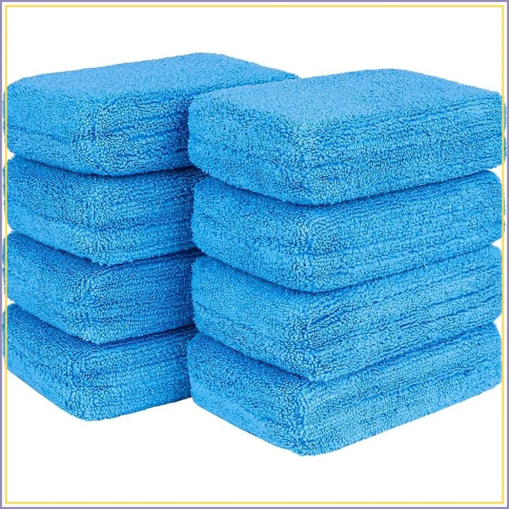 Scratch-Free Microfiber Applicator Pads for Car Wash & Wax, 8 Pack, 5x3 Inches