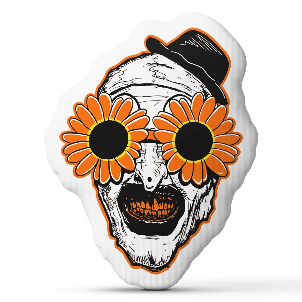 Sunflower Sunglasses Horror Clown Movie Art Terrifier Cushion Irregular Stuffed Throw Pillow Home Decor Gift Sofa Bed