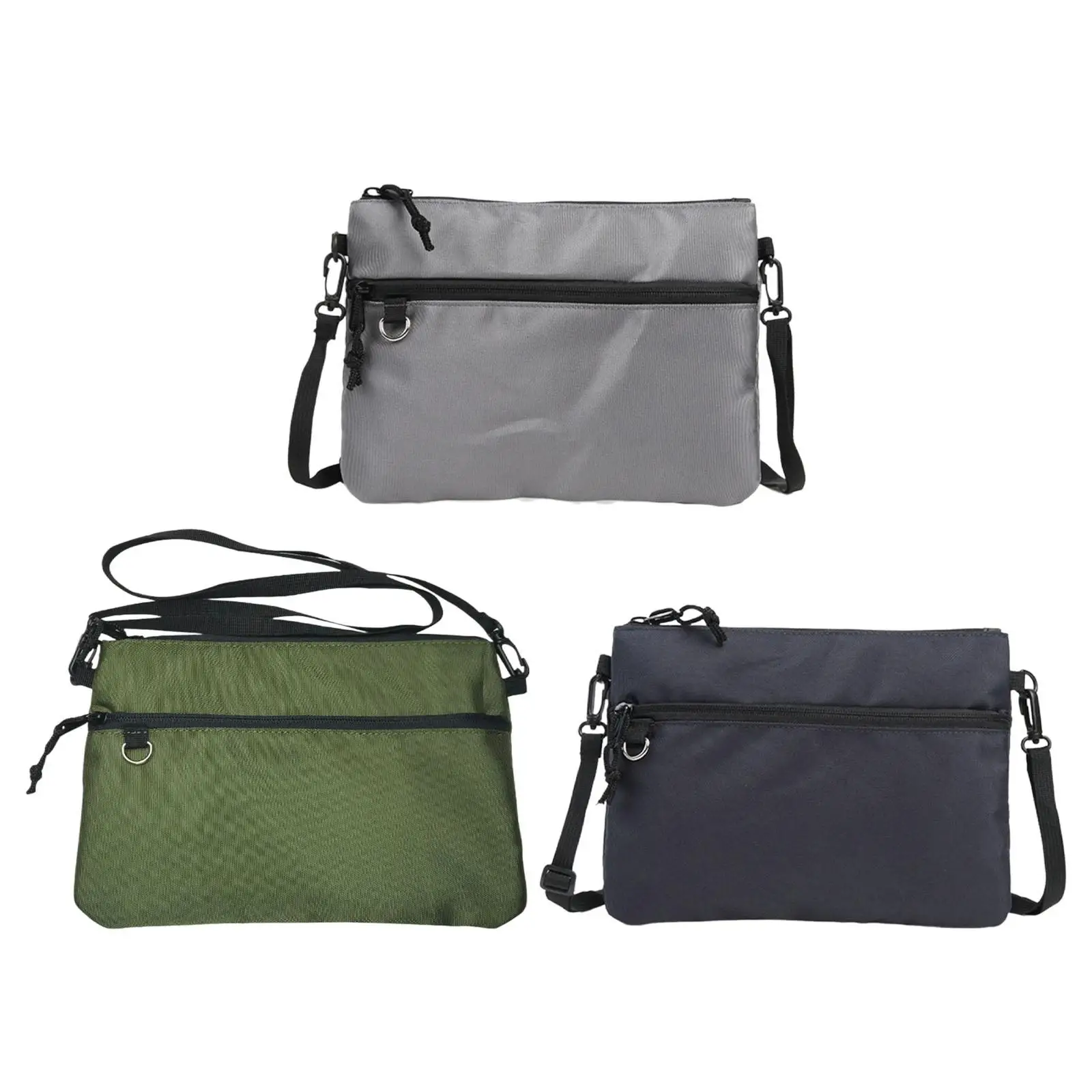 

Mens Shoulder Bag Solid Color Fashion Adjustable Strap Zipper Travel Purse Crossbody Bag for Beach Vacation Shopping Outdoor