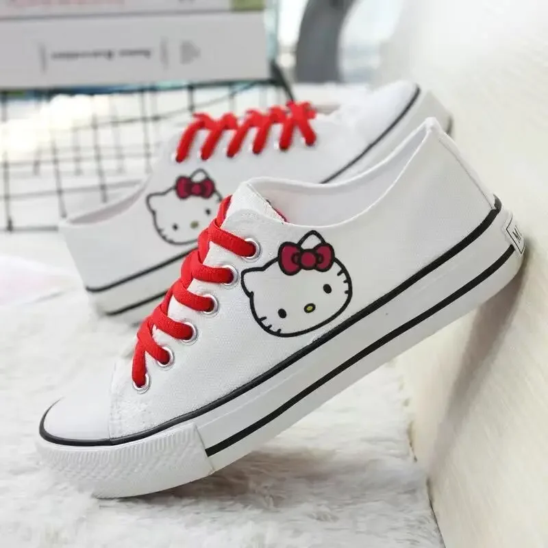 Hello Kitty Low Top Unisex Classic Shallow Canvas Shoes Lolita Shoes Students Skateboarding Shoes Korean Versatile Casual Shoes