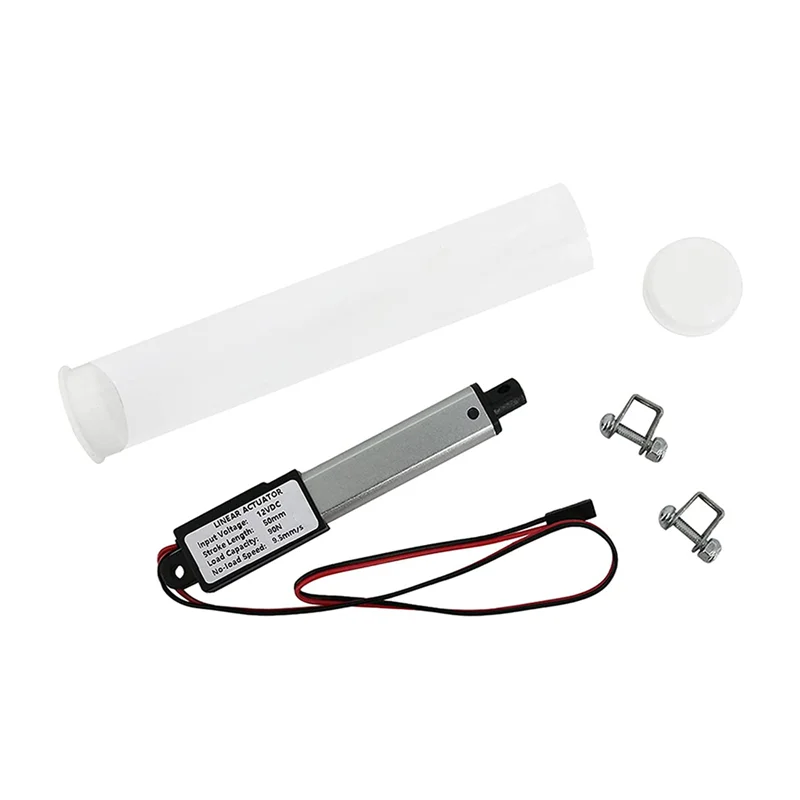 AA08-10X Micro-Linear Actuator, 2 Inch Stroke, 90N/20.3Lb, Speed 9.5Mm/S Electric Actuator Motor Linear Actuator 12V