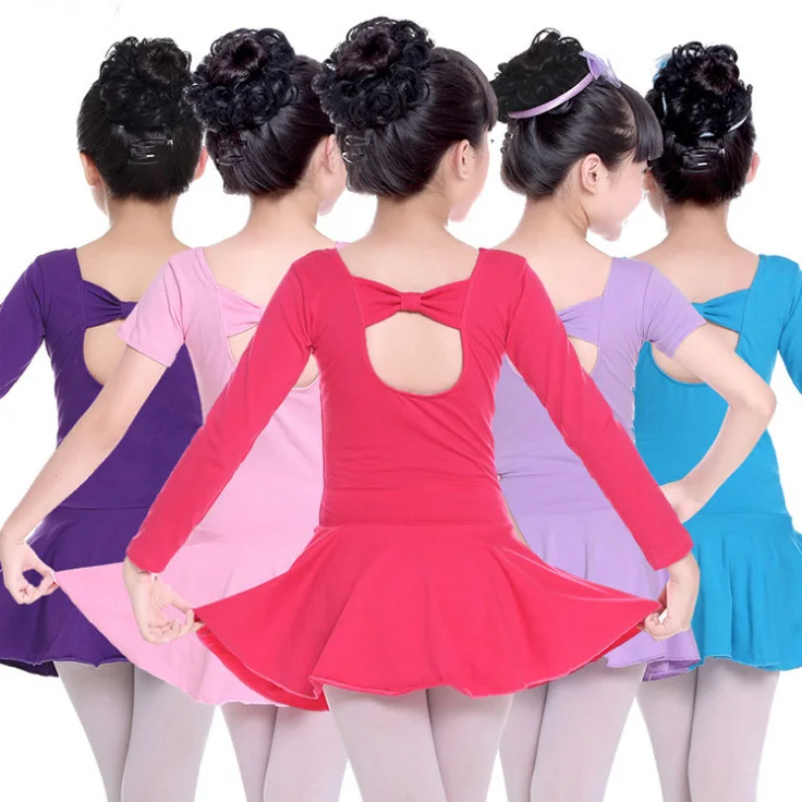 4 Farben Mädchen Ballerina Bowknot Ballett Tanz kleid Trikots Gymnastik üben Tutu Tanz kostüme Kinder tanzen Kleidung