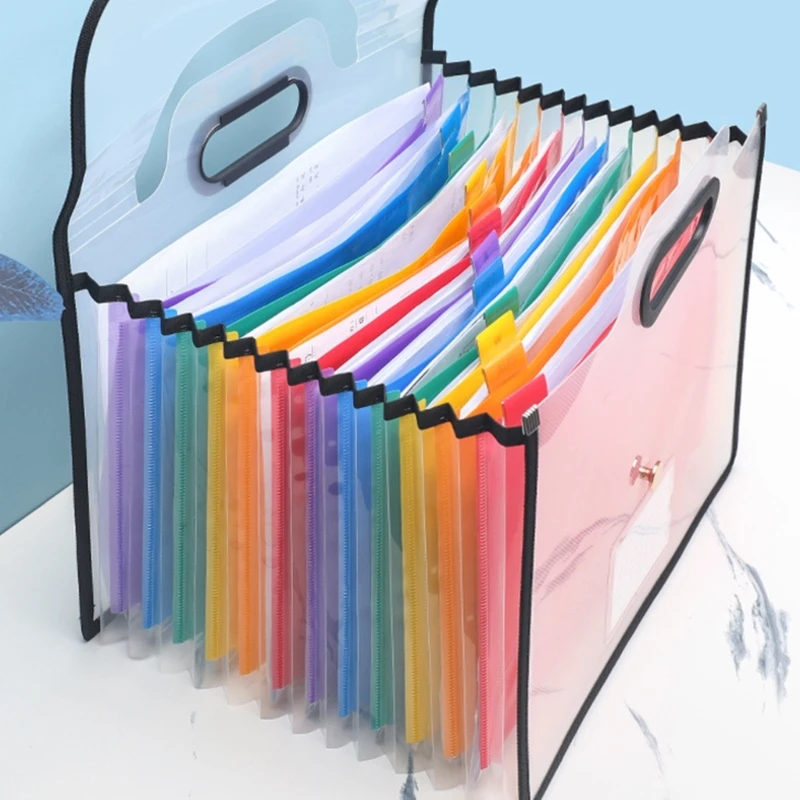 13 Pocket Expanding Folder Expandable File Folder With Handle Document Organiser Folder Desk File Filing Box Dropshipping