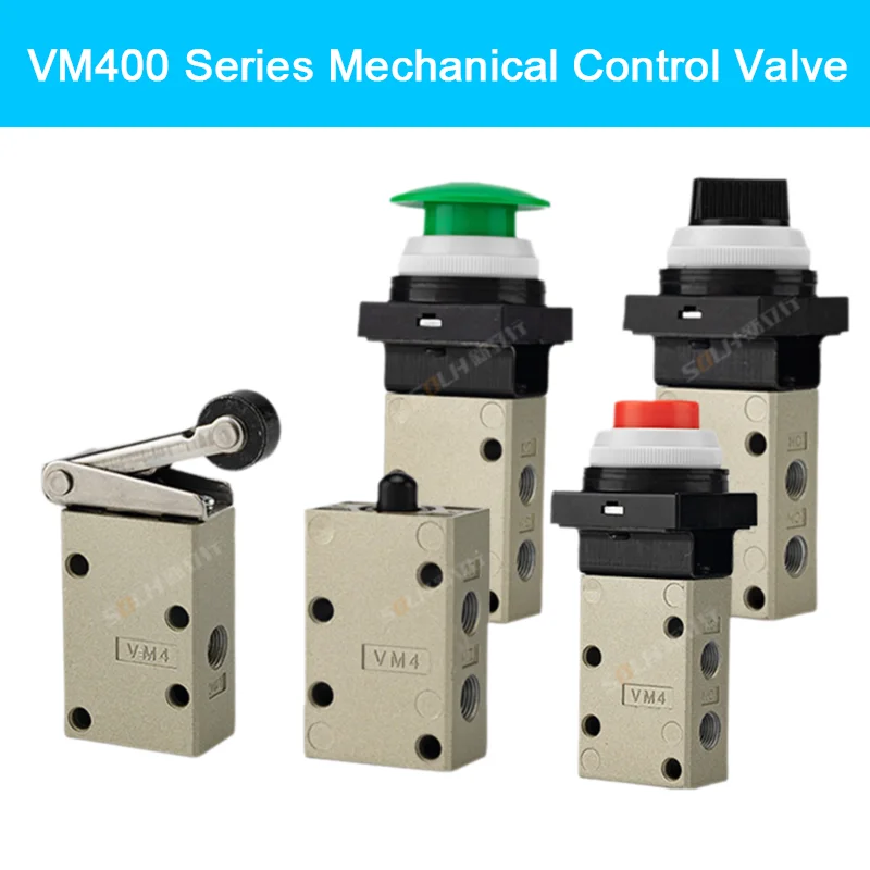 

SMC Type VM400 Series Mechanical Control Valve Pneumatic Mechanical Push Button Valve VM430-01-00-/R/B/G/Y