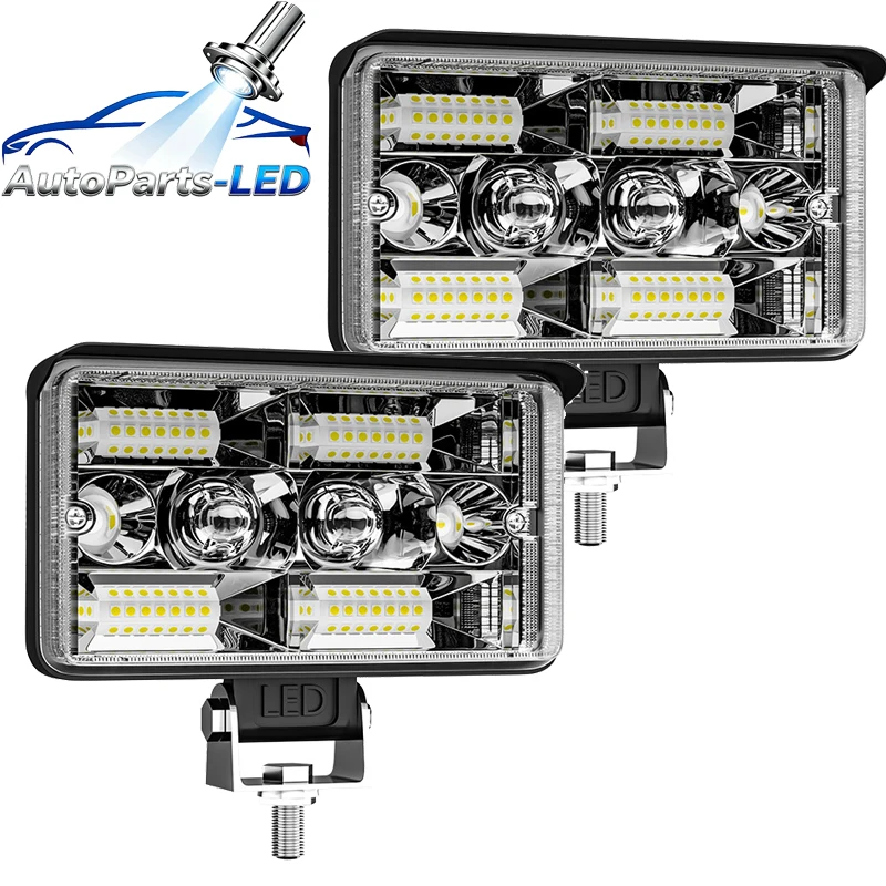 

4pcs Car 4inch LED Light Bar Yellow White Off Road Spotlight Work Light For Truck Tractor 4X4 Boat 12v 24v Headlight Fog Lamp