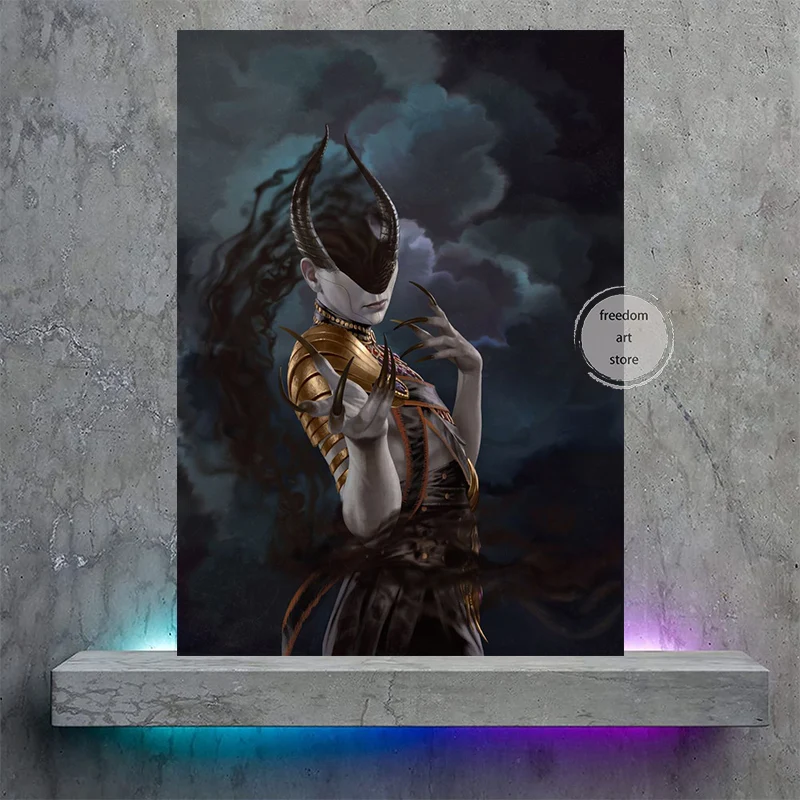 Game Characters Mana Liliana Magic The Gathering Iconic Badge Art Poster Canvas Painting Wall Print Picture for Room Home Decor