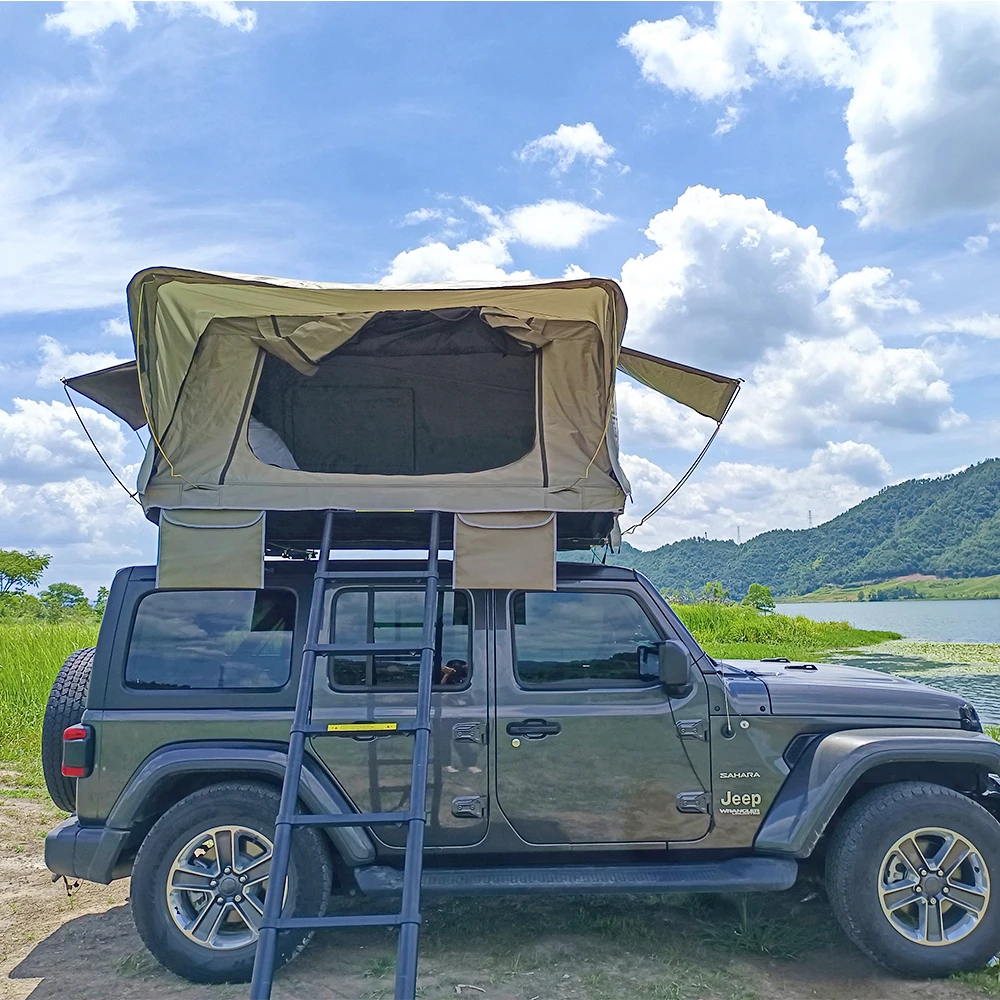 Big Size SUV 4 Person Aluminum Hardshell Roof Top Tent Modern Four-season Use Quick Automatic Opening Telescopic Ladder-HOT SALE
