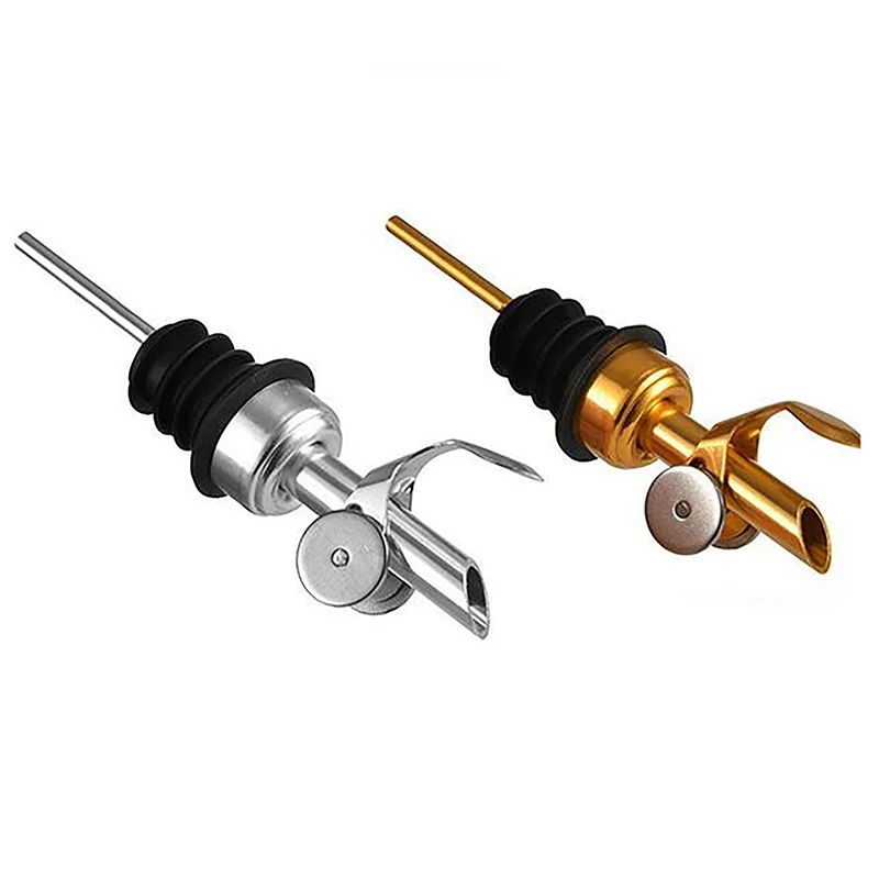 Vertedores de acero inoxidable con tapa automática, dispensador de aceite de oliva con boquilla, vinagre balsámico, tapón de botella, cono, 1 piezas