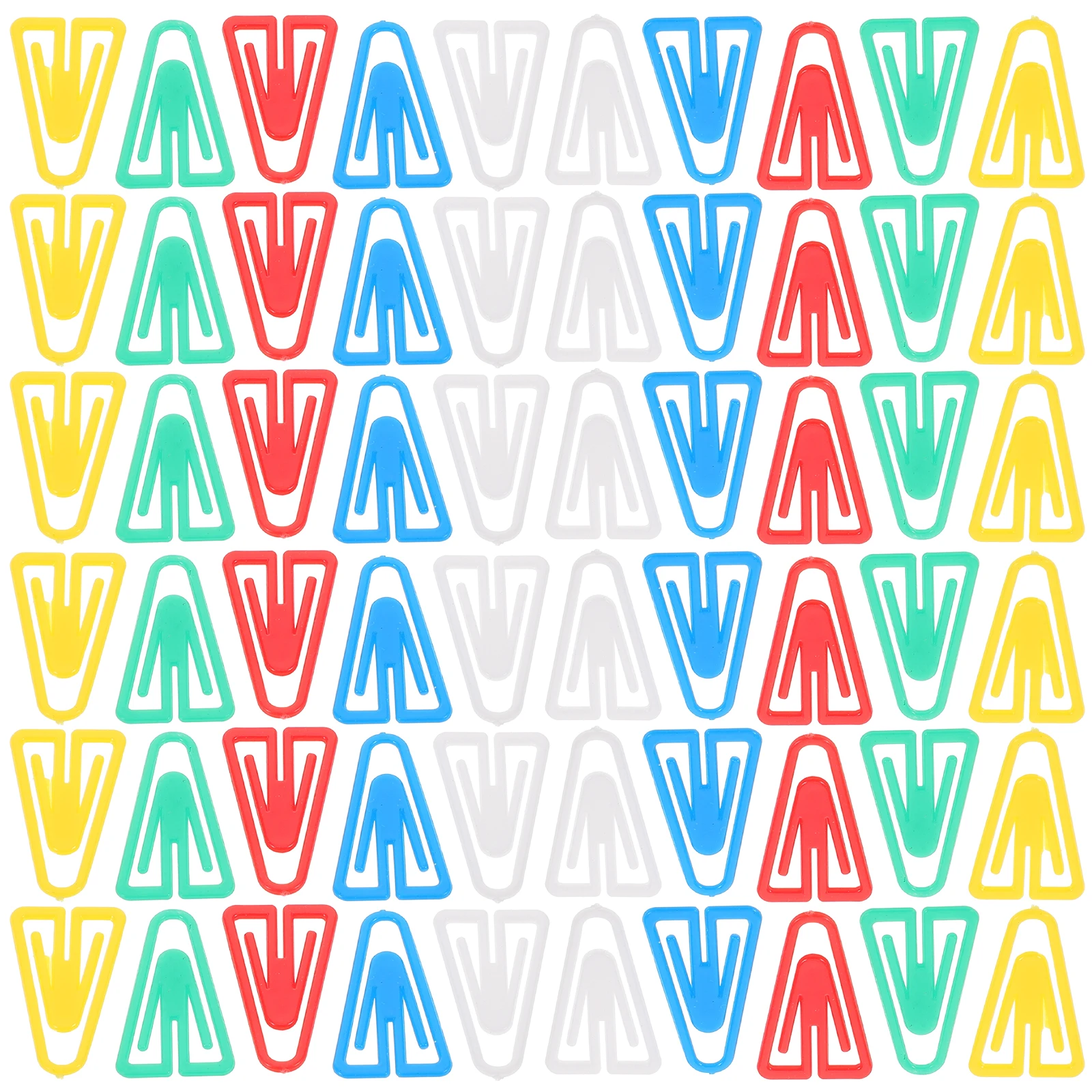 100 Pcs Triangular Paper Clips Colored Small Multi use Office Document Stationery Supplies Organizing Accessories