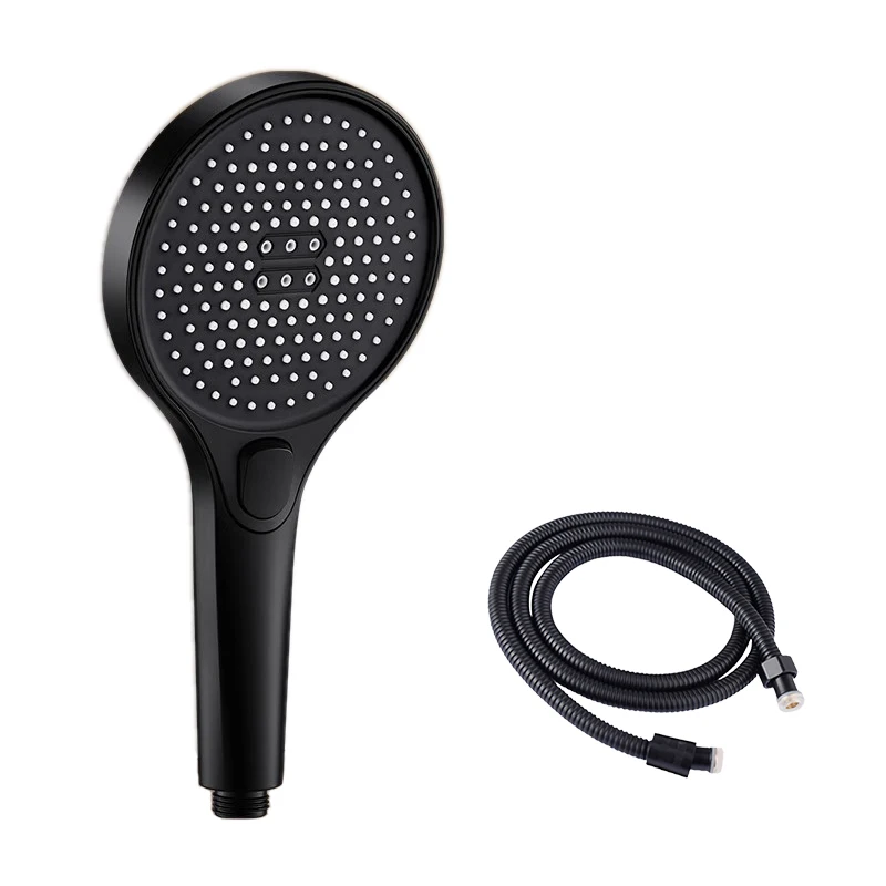 3 Modes Adjustable Shower Head Large Panel  High Pressure Pushbutton Shifter ABS Material Silicone Texture Bathroom Accessories image 5