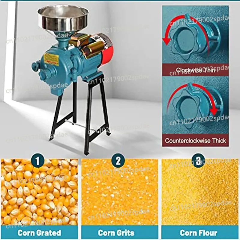 Commercial Electric Grain Grinder Machine Wide Voltage 110V 220V Dry Soybean Corn Spice Coffee Herb Food Pulverizer