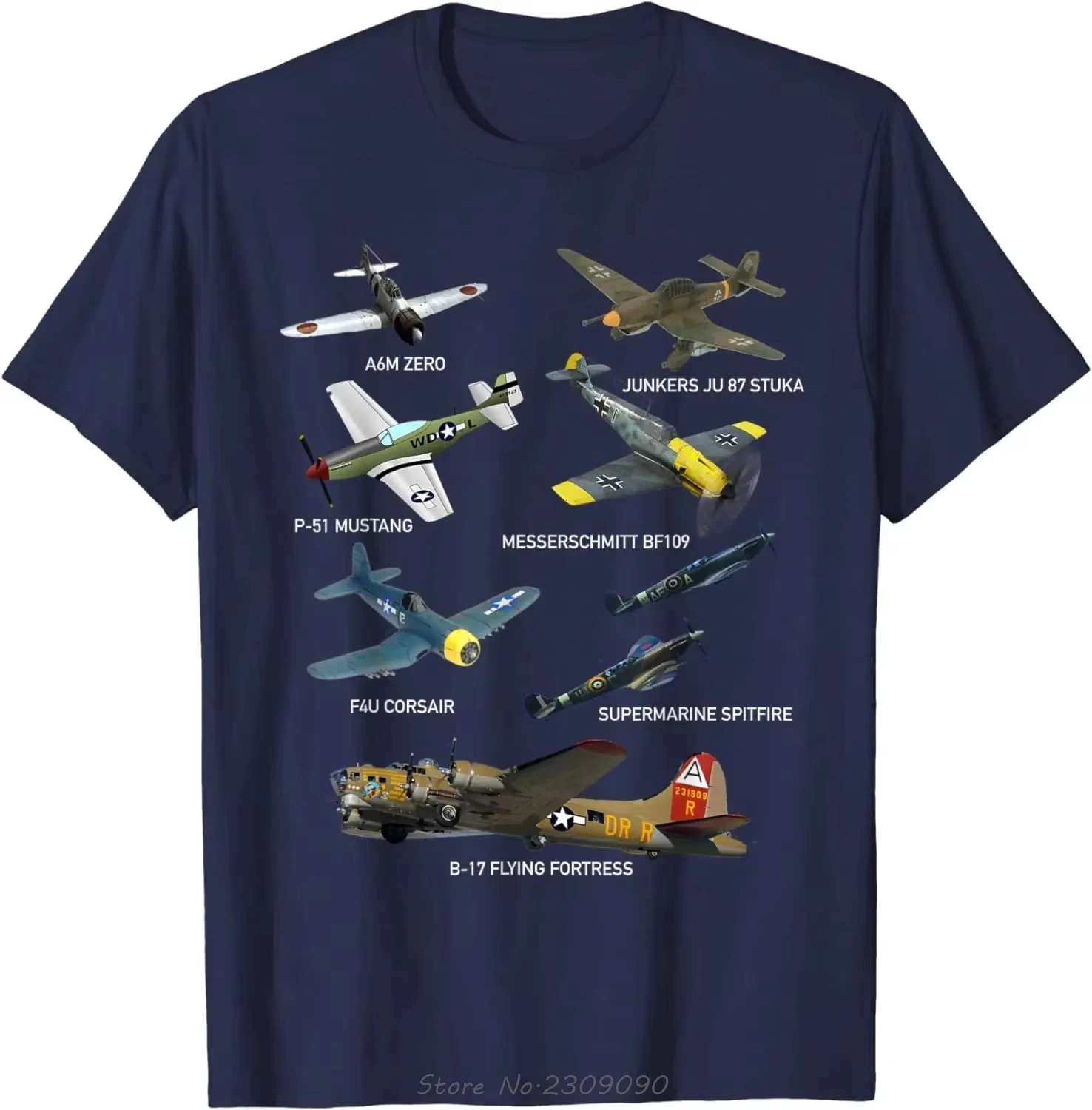 2026 Planes Warbirds P51 Mustang Spitfire Messerschmitt Oversized T-shirt Casual Cotton Tshirt Men's Clot
