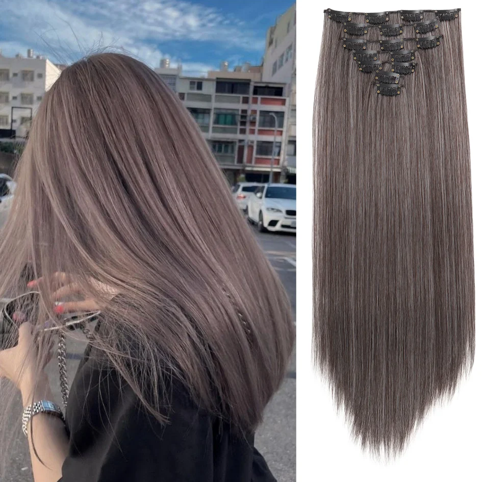 Synthetic 7 Pieces Clip-In Hair Extensions Set