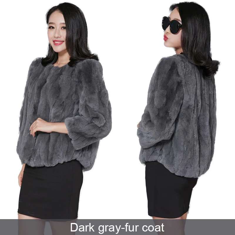 Winter Natural Real Rex Rabbit Fur Coat Jackets Women Luxury Short Korean Loose Size Furry Thick Warm Crew Neck Woman Clothes