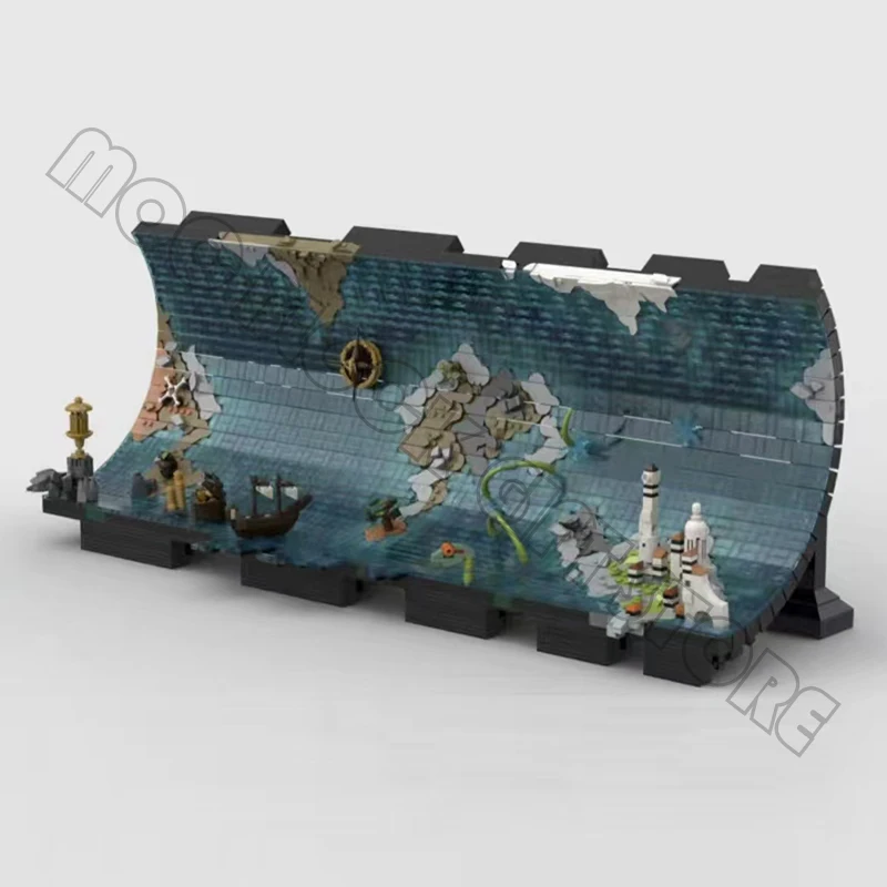 MOCBIRCK Architecture Island Waves Studies Model Modular House Ocean Building Block Brick Children Toys Gifts